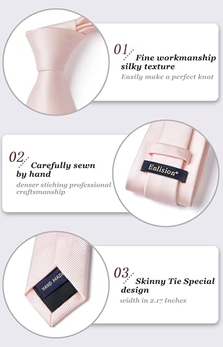 Image of Enlision Ties for Men Solid Color 3.35 inch Formal Business Necktie Classic Satin Mens Wedding Party Ties
