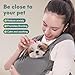 Supet Dog Sling Carrier for Small Pets, Hands Free Cat Sling, Reducing Back Neck Pain Anti-Anxiety Puppy Front, Adjustable Soft Dog Carrying (Grey, Regular)