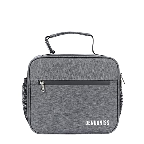 Bolsa de almuerzo portátil de gran capacidad con estampado de cartas/camuflaje, caja de almacenamiento térmica para lonchera, bebidas (azul, 12 x 26 x 23 cm)