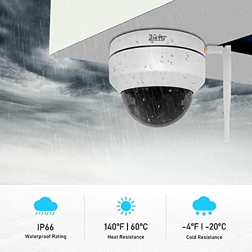 PTZ WiFi IP Surveillance Camera,5MP Dome Camera,4x Optical Zoom,Smart 265 Home Security Camera for Indoor and Outdoor, IP66 Waterproof, Motion Detection,IR Night Vision, Support Max 128G SD Card