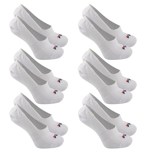FILA Kit 6 Pares Meia Sapatilha Invisível Borda de Silicone Interna Faixa Tensora Sola Atoalhada Adu