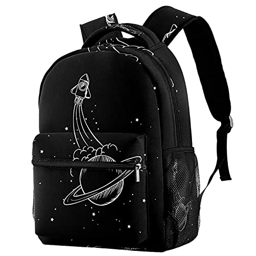 Sac à dos planète spatiale pour garçons et filles avec poches latérales multicolore