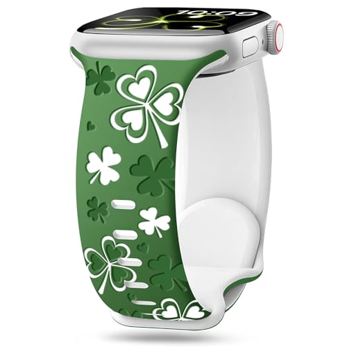 wipalor-St-Patricks-Day-Clover-Green-Bands-for-Apple-Watch-Bands-for-Women wipalor St Patricks Day Clover Green Bands for Apple Watch Bands for Women - Image 1