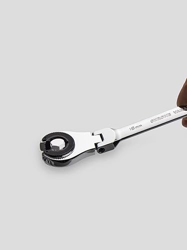 Miniatura 3 de FLZOSPER Llave métrica de tubo de fijación de 0.709 in, llave de engranaje de cabeza flexible, llave combinada de trinquete