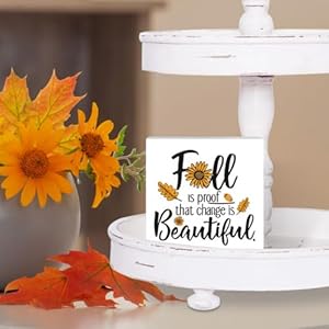 MIGUMUTU Fall Room Home Decor, Fall Decor Fall Is Proof That Change Is Beautiful Sign, Fall Decorations for Home, Sunflower Sign Autumn Home Office Wall Pediments Decor 5 X 5 Inch MIGUMUTU Fall Room Home Decor Fall Decor Fall Is Proof That Change Is Beautiful Sign Fall Decorations for Home Sunflower Sign Autumn Home Office Wall Pediments Decor 5 X 5 Inch