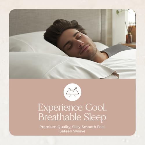 Image of 100% Organic Cotton Pillow Cases Queen Size Set of 2-100% Cotton Pillowcases GOTS Certified 300 Thread Count - Naturally Cooling Comfortable Breathable & Soft Pillow Cases (Pewter, Queen)