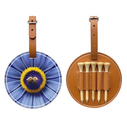 WXXWXD Flower heart bee Printed Golf Tee Storage Bag - Portable Storage, Easily Organize Tees