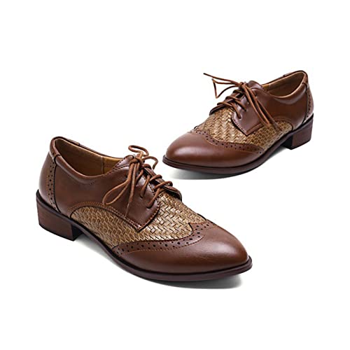 Scarpe Oxford donna: realizzate in pelle sintetica di alta qualità, portano un tocco di tenerezza. Tomaia liscia è facile da mantenere con panno bagnato