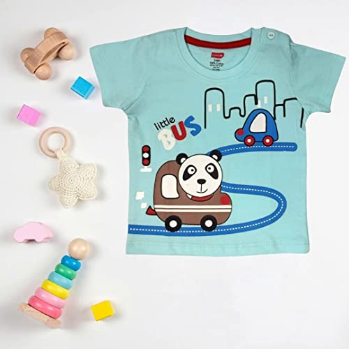 Image of LuvLap Baby Boys Regular Fit 100% Cotton Half Sleeve Boys T-Shirt Pack of 5