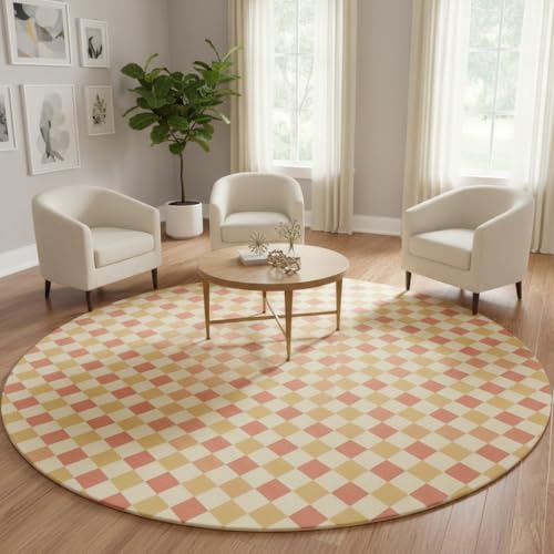 Vexyora Modern Colorful Checkered Diamond Nursery Kids Playroom Rug Non