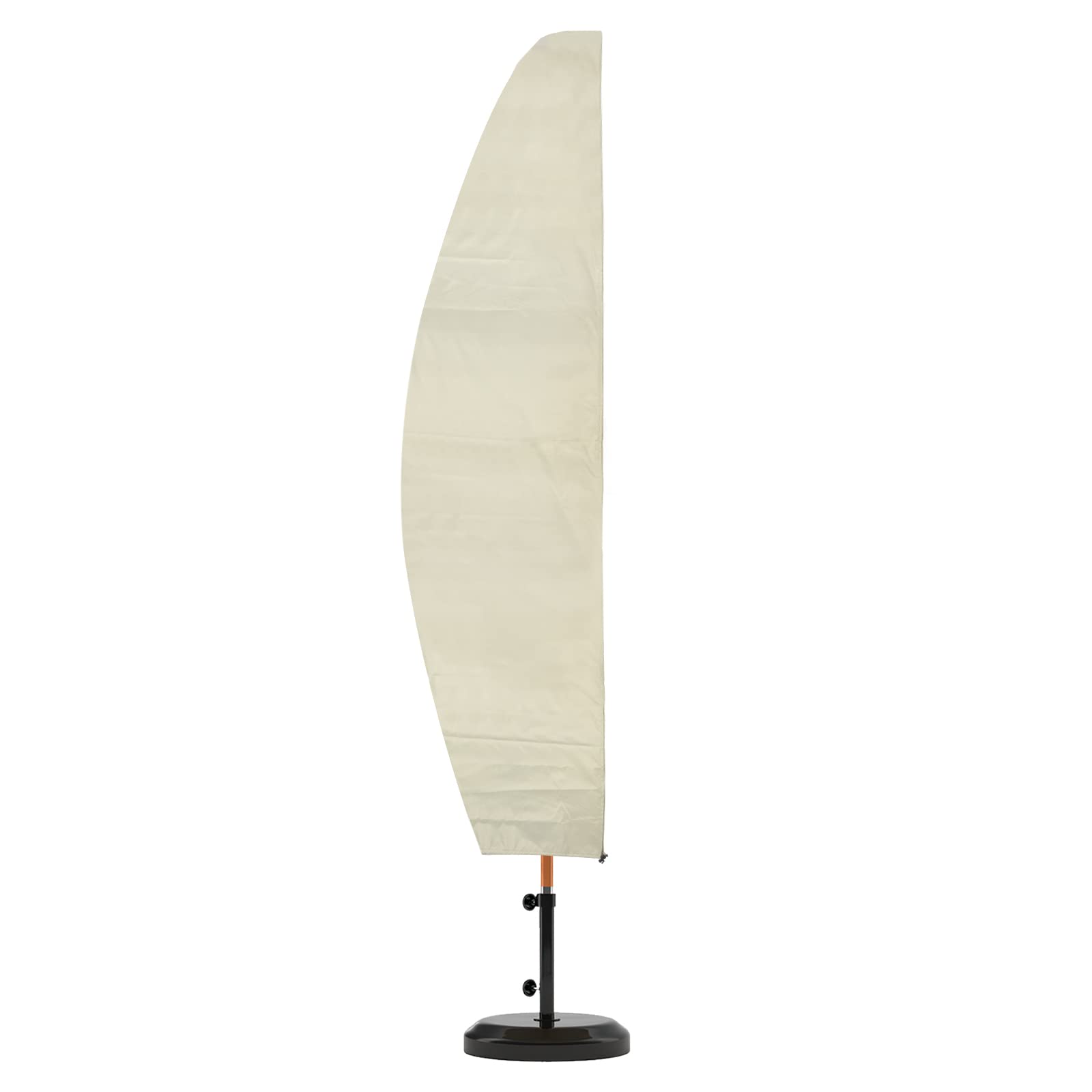 PATIKIL Patio Paraguas Cubierta, Impermeable 420D Oxford Exterior Banana Parasol Cubiertas con Cremallera y Telescópica Barra para 9 Pies a 13 Pies Desplazamiento Paraguas, Beige