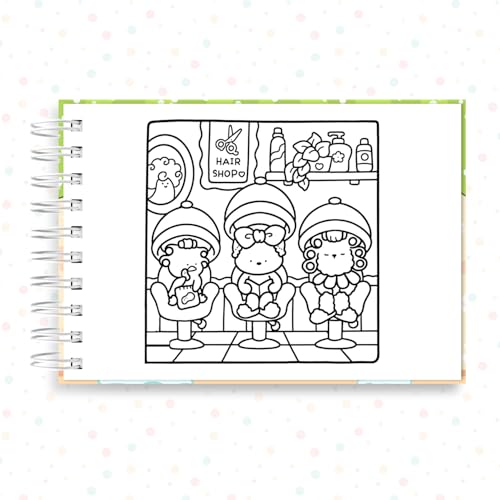 Livro de Colorir Comfy Days 40 Folhas 180 Gramatura Capa Dura Caderno Desenho Pintura Urso Ursinho D