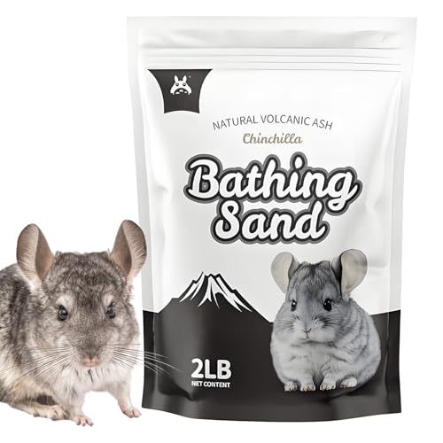 Hamiledyi Chinchilla Bath Sand 2 LB Pumice Power Dust Free Natural Pure Totoros Cleansing Desert Bathing Mice Litter for Chinchillas