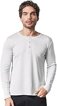 LAZYCHUNKS Regular Fit Solid Super Combed Cotton Rich Henley Neck Full Sleeve Men's T-Shirt