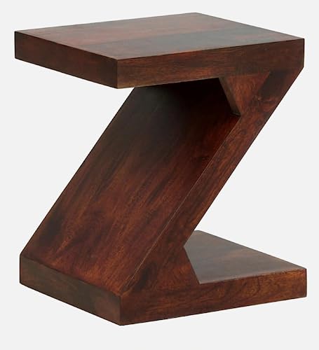 Image of Hazel Solid Wood End Table - Premium Designer Side Table for Living Room and Bedroom - Honey Finish, Solid Mango Wood Construction Ideal for Home Decor