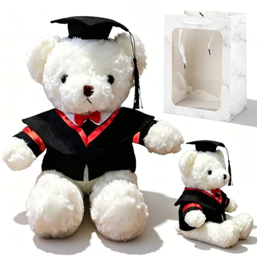 KMFASVX Oso de Graduación, Oso de Peluche de Graduación Pequeño, Oso de Peluche con Diploma Gorro de Graduación Regalo de Graduación Maestro para Estudiante Uni Peluche Oso de Diploma 25CM