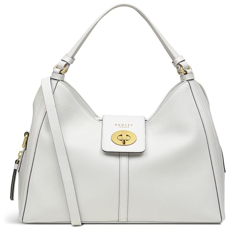RADLEY London Longacre Women's Medium Leather Ziptop Satchel Bag, Bright White