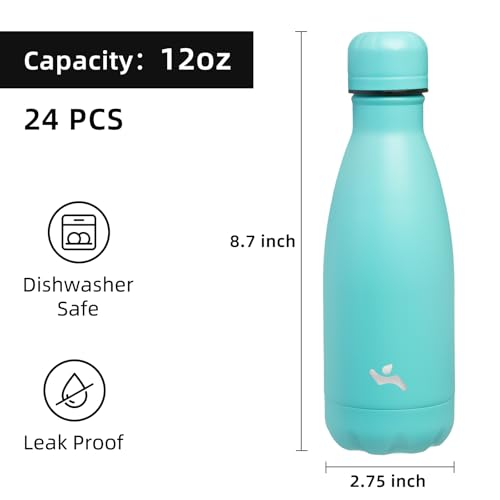 Image of Konokyo 24 Pack 12 oz Insulated Stainless Steel Water Bottle