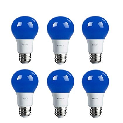 Philips LED 463307 60 Watt Equivalent Blue A19 LED Light Bulb, 6 Pack, Piece