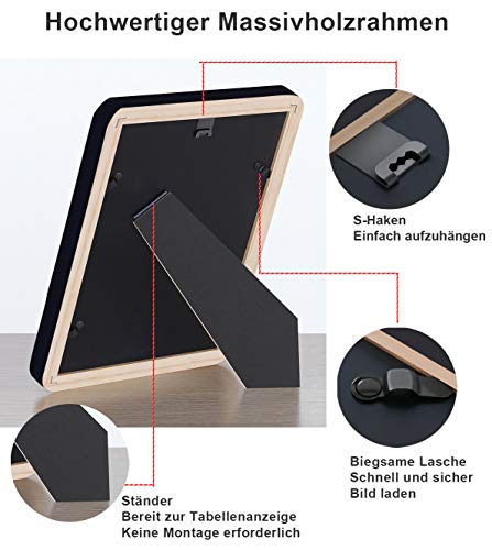 Bilderrahmen,4er Set10x15cm Bilderrahmen-Set Fotorahmen aus Holz Plexiglas, Hoch- & Querformat, Fotorahmen Wand… – Bild 7