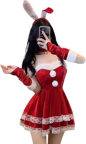 [YZYVIOW] サンタ コスプレ 女性 サンタコス 可愛い セクシー レディース 仮装 ワンピース 衣装 クリスマス コスチューム サンタクロース 演出服 イベント 新年会