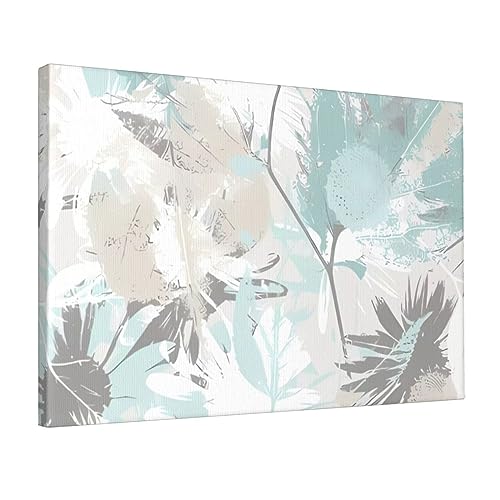 Toile murale moderne 30x45 cm gris menthe pour deco salon et chambre