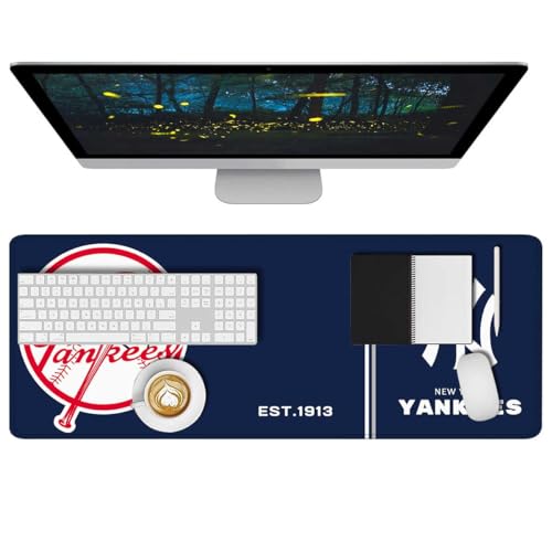 Baseball Mouse Pad Extended Large Gaming Desk Pad 31.5 x 11.8 Inch, XL Mousepad Topographic Mouse Pad with Anti-Slip Rubber Base for New York Home Office