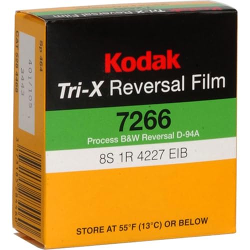 Kodak TXR-464 Tri-X Reversal Black & White, Silent Super 8 Movie Film, 50 Foot Cartridge, Film #7266, ISO 200 / 160, #502-9046, *USA*