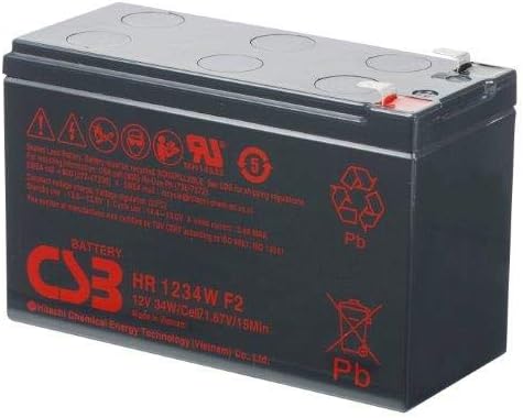CSB HR1234W F2 12 Volt 34 Watt/9Ah SLA Sealed Lead Acid Battery - Complimentary Neptune Keychain LED Flashlight