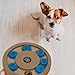 Relaxdays Intelligenzspielzeug für Hunde, Leckerli verstecken, interaktives Hundespielzeug Intelligenz, MDF, natur/blau, 1 Stück
