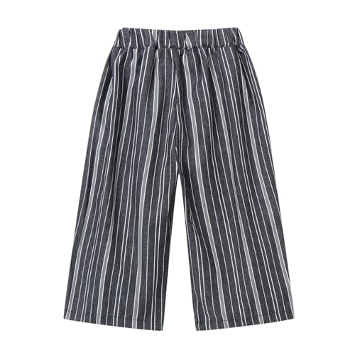 LittleSpring Boys Girls Striped Pants for Kids Wide Leg Trousers Loose Fit2