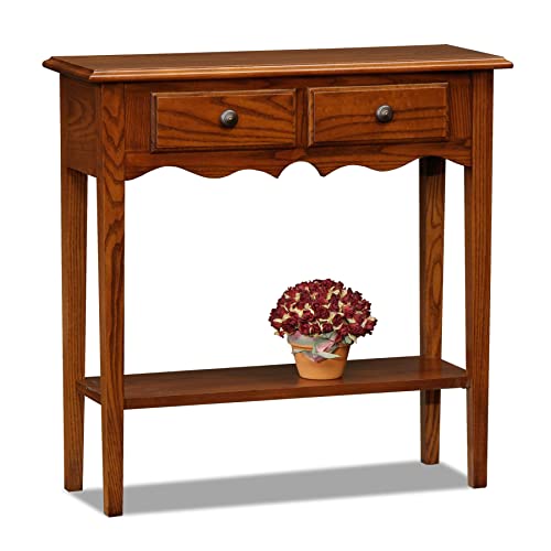 Image of Leick Home Wave Console Table, 30 inch, Medium Oak