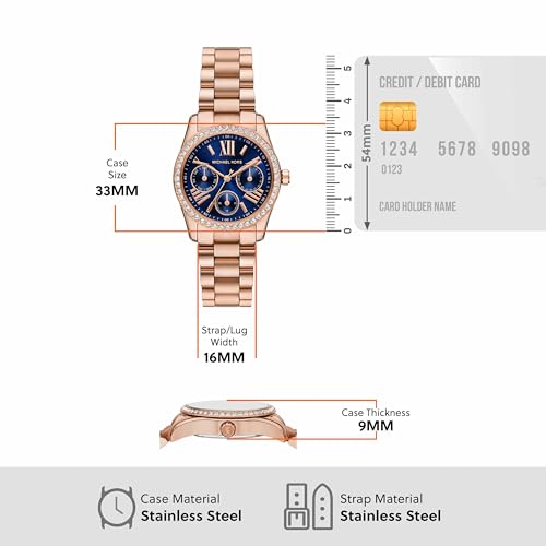Image of Michael Kors Lexington Women's Watch, Stainless Steel Bracelet or Leather Watch for Women