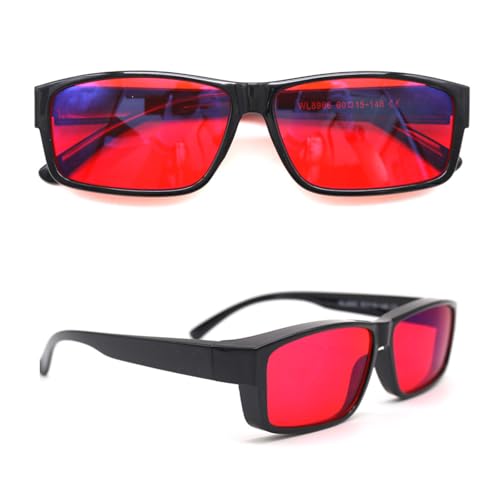 CutitiUU 98% Gafas de bloqueo de luz azul,Gafas Luz Azul Hombre Mujer,TR90 Gafas Anti-Fatiga Luz Azul,Gafas Filtro Luz Azul Unisex,para Conducción Nocturna,para pantallas (Rojo)
