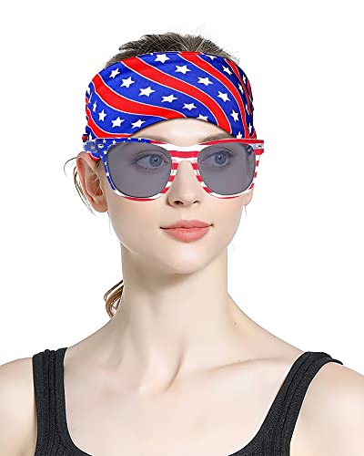 Hikkcos Patriotic American Flag Cape Costume 4th of July American Flag Patriotic Independence Day Halloween Party Accessories4