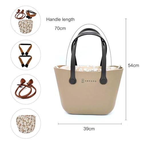 Image of Rubber tote bag for women lightweight | EVA beach bag waterproof | Inner bag |Three pairs of handles