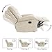 KeyEnergy Manual Rocker Recliner Chair for Adults, High Back Glider with Deep Seat, Upholstered Fabric Armchair for Living Room & Nursery, Beige