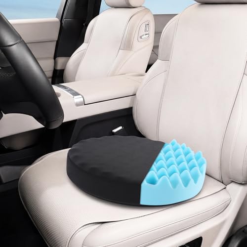 ROYALAY Swivel Seat Cushion for Car for Elderly 360 Degree Rotating Memory Foam Car Seat Cushion Portable Turning Disc Chair Assist for Seniors Non-Slip Round Seat Pad 13 x 13 x 2.7 Inch