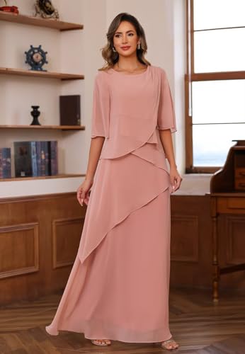 Women's Mother of The Bride Dresses 2025 for Wedding Chiffon A Line Formal Evening Dress PU1942