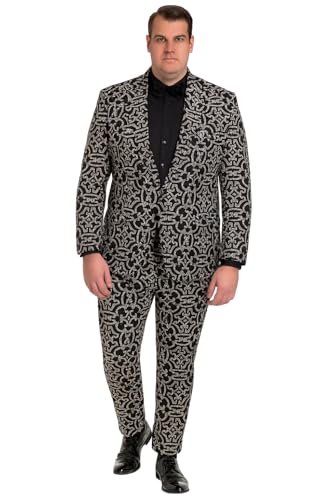 Men’s Black and Silver Sequin Tuxedo – Slim Fit 2-Piece Party and Wedding Suit with Sparkling Design4