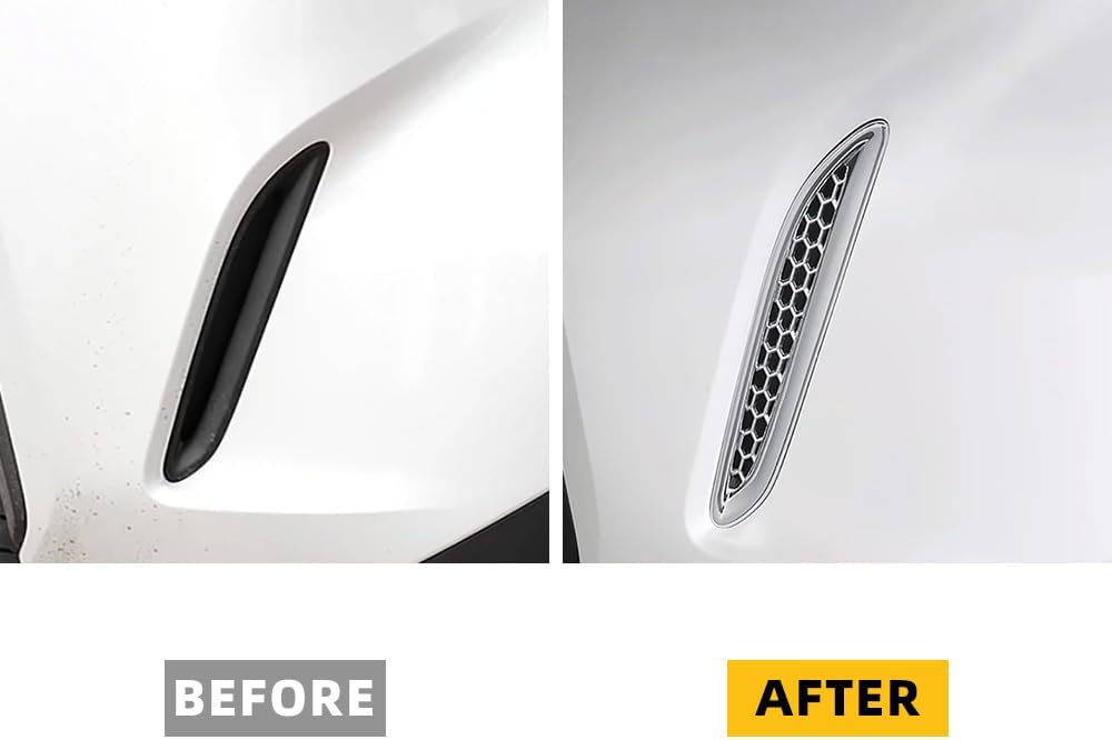 Auto Parts Compatible with Lexus NX 250/350/350 F Sport/350h/450h+/450h+ F Sport 2022 2023 2024 2025 2026 Rear Fender Vent Air Outlet Bezel Modling Cover Trim (Chrome Silver) ABS 2PCS
