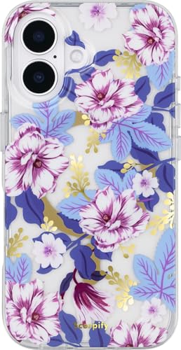Coque iPhone 16 fleurie SCORPIFY chic motif hibiscus pour un style élégant au quotidien