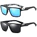 Retro Polarized Sunglasses for Men and Women Classic Vintage Square Sun Glasses UV400 Protection,2 Pack