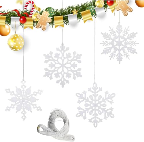 28 Stück Schneeflocken Weihnachten Deko, Weihnachtsdeko Weiß,...