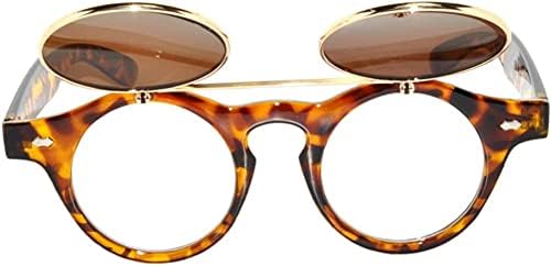OWL Vintage Sunglasses Steampunk Round Flip Up UV400 Eye Protection