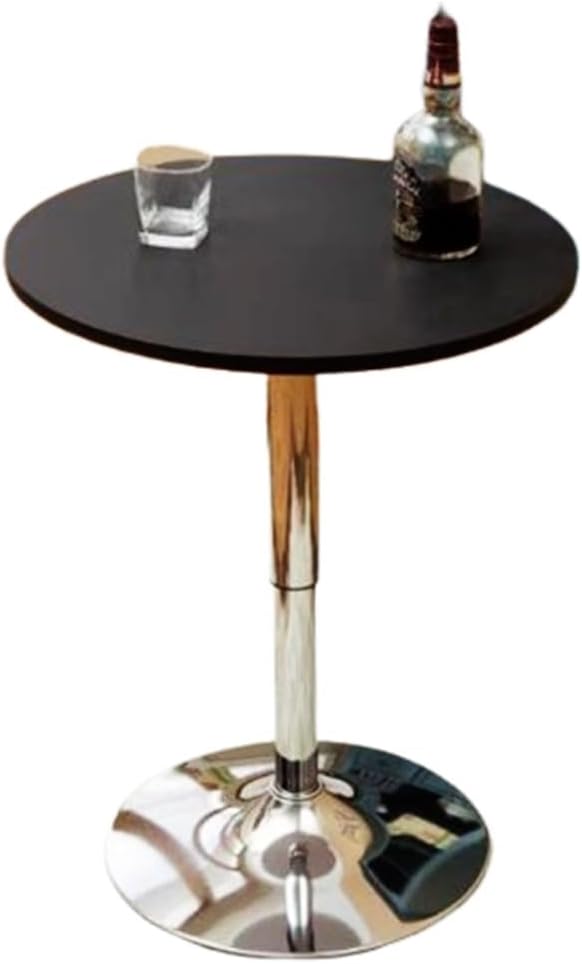 Round Bar Table Dining Table, 50/60/70/80CM Wide MDF Top and Metal Frame for Cocktail Bar Pub Coffee Tea Dining Bistro Outdoor Table(C,50CM) 50CM C