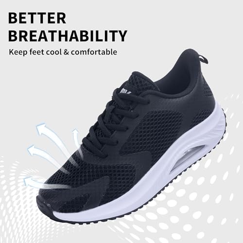 Image of SURRAY Women's Wide Width Walking Shoes - Plantar Fasciitis Arch Support Orthotic Sneakers, Comfortable Tennis Shoes for Casual Gym Workout US Size 6-11
