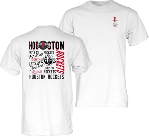 Houston Rockets NBA Officially Licensed T-Shirt Front/Back White, X-Large