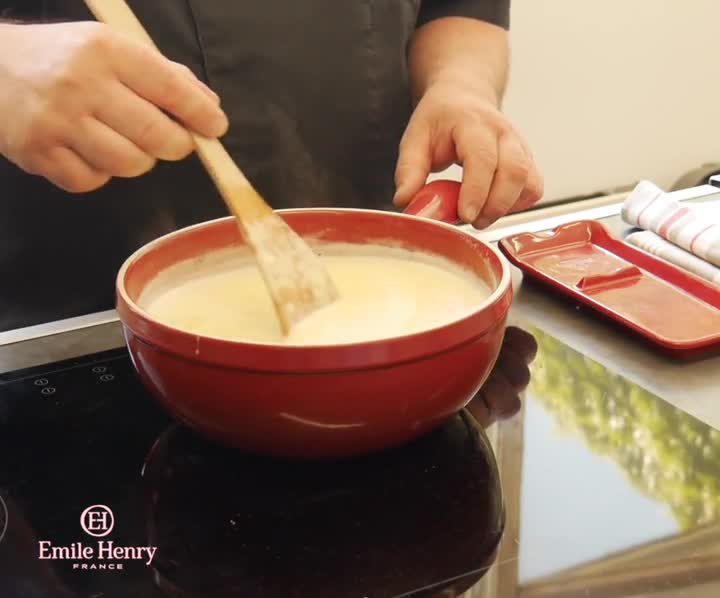 Set Fonduta Emile Henry, Tegame In Ceramica Flame Con Bruciatore E 6 Forchette - Colore Carbone