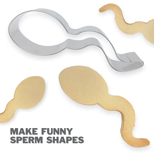 Funny Cookie Cutter Mold For Adult Naughty Stainless Steel Metal Large | Halloween Cookie Cutter Molds For Wedding Bachelorette Party Bridal Shower (Sperm-Shape) #TOP2